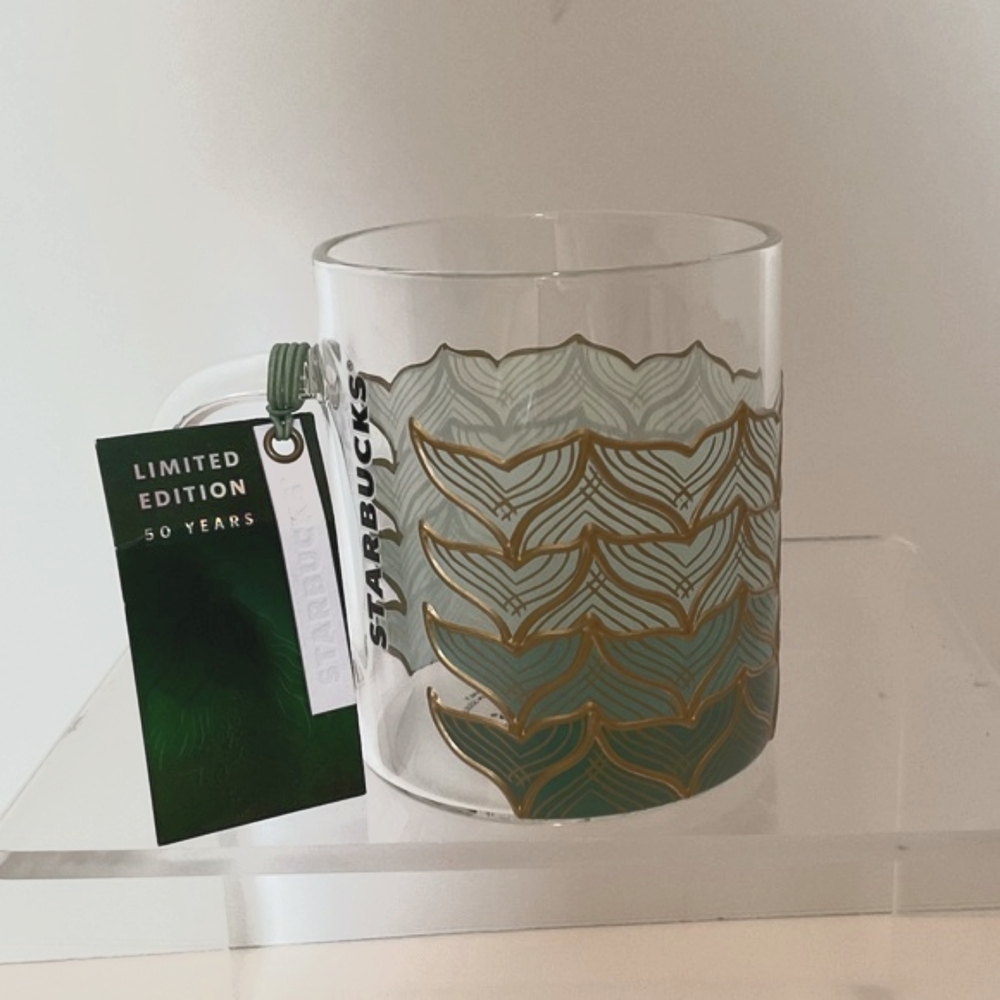 Starbucks 50th Anniversary Glass Mug New with Tags! Perfect!